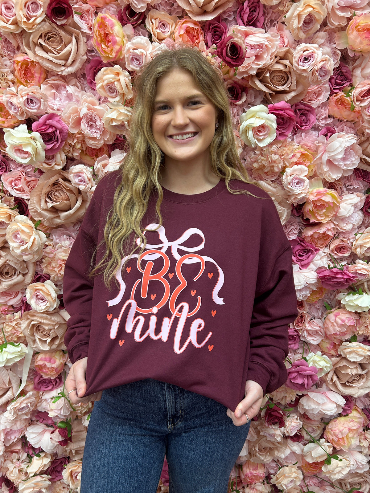 Be Mine, Coquette Valentines Day, Valentines Bow Sweatshirt