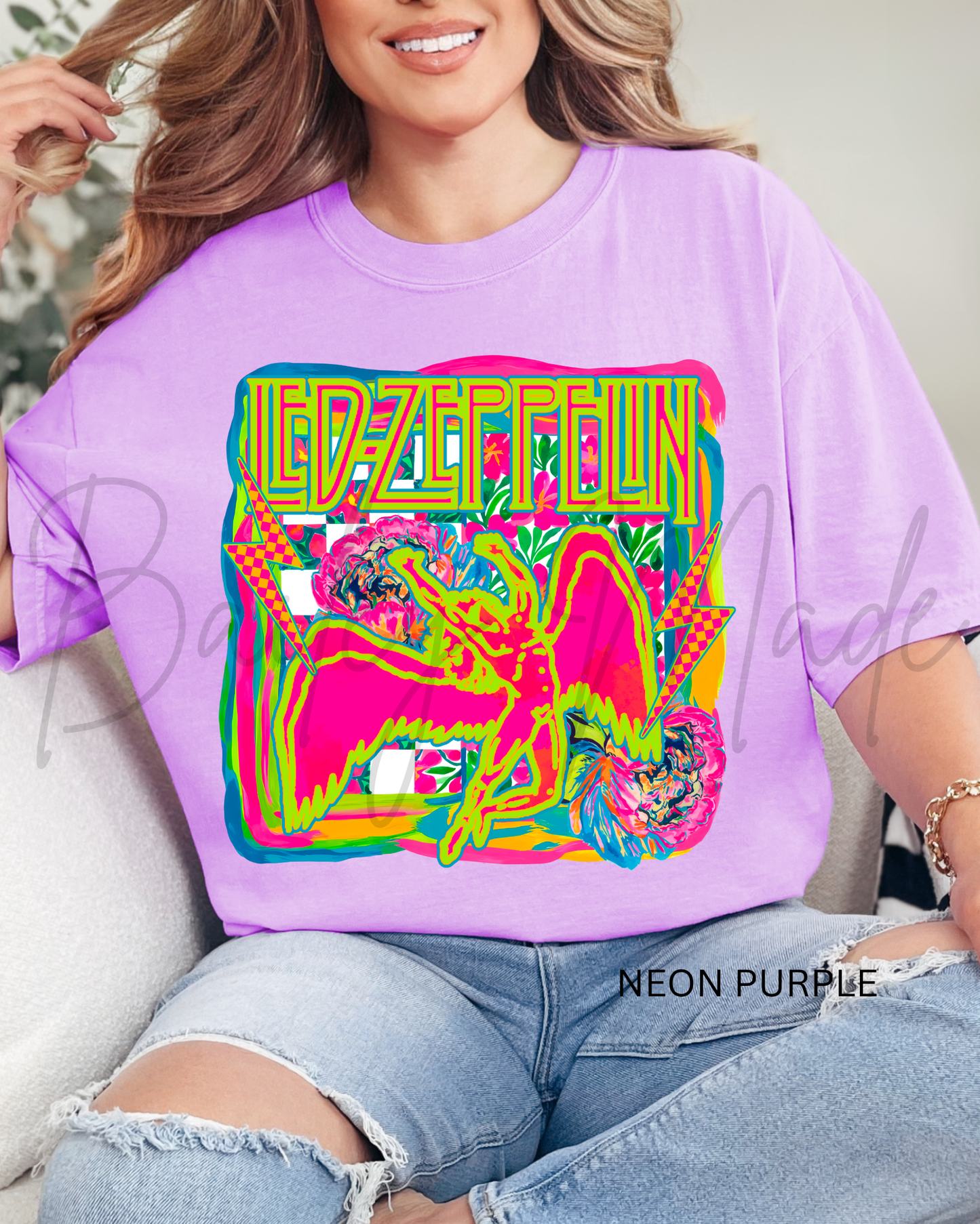 Neon LedZep Band Tshirt