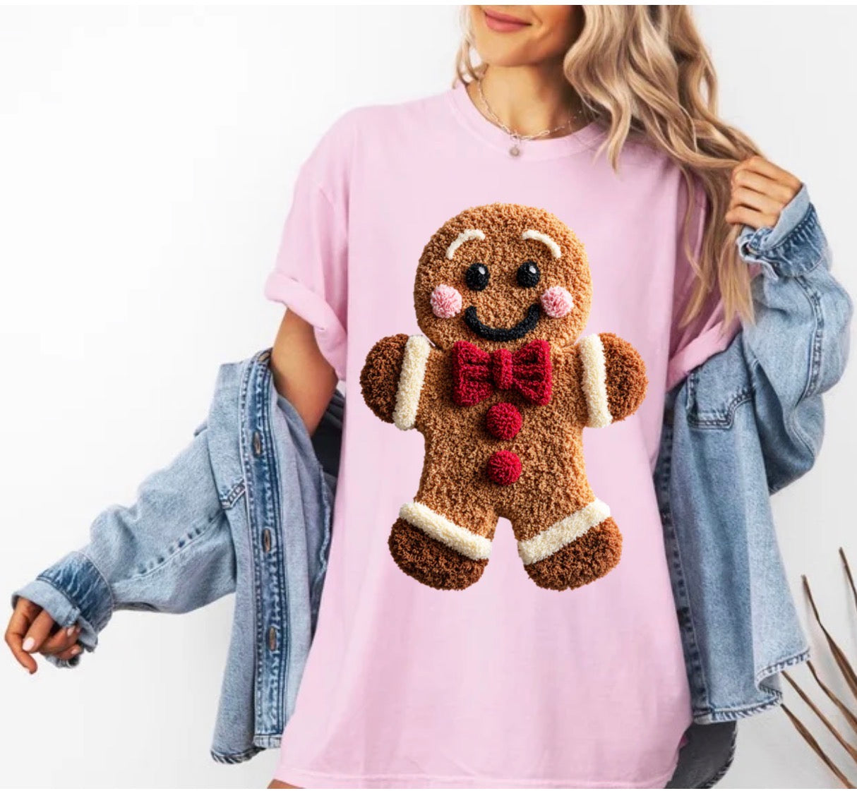Faux Yarn Crochet, Gingerbread Man, holiday Sweatshirt