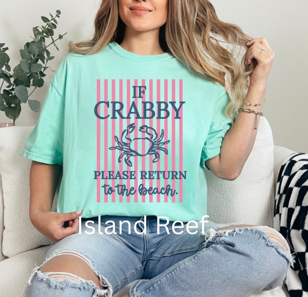 Striped If Crabby Please Return To The Beach, Striped Summer, Beach Vacation, Beach Vibes, Funny Crab T-shirt