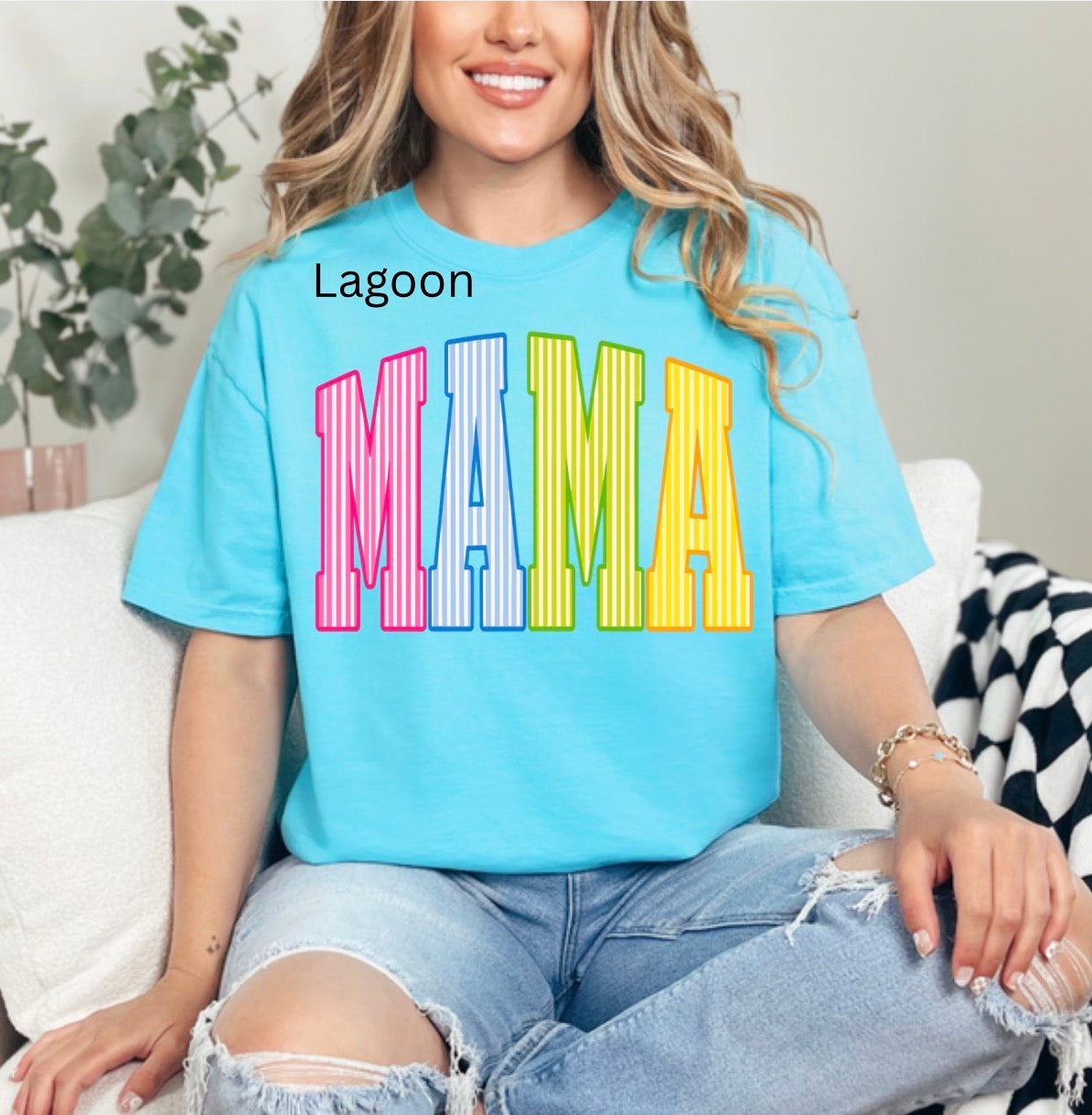 Striped Mama, Colorful mama, Summer mama, Neon Mama, Trendy Mama T-shirt
