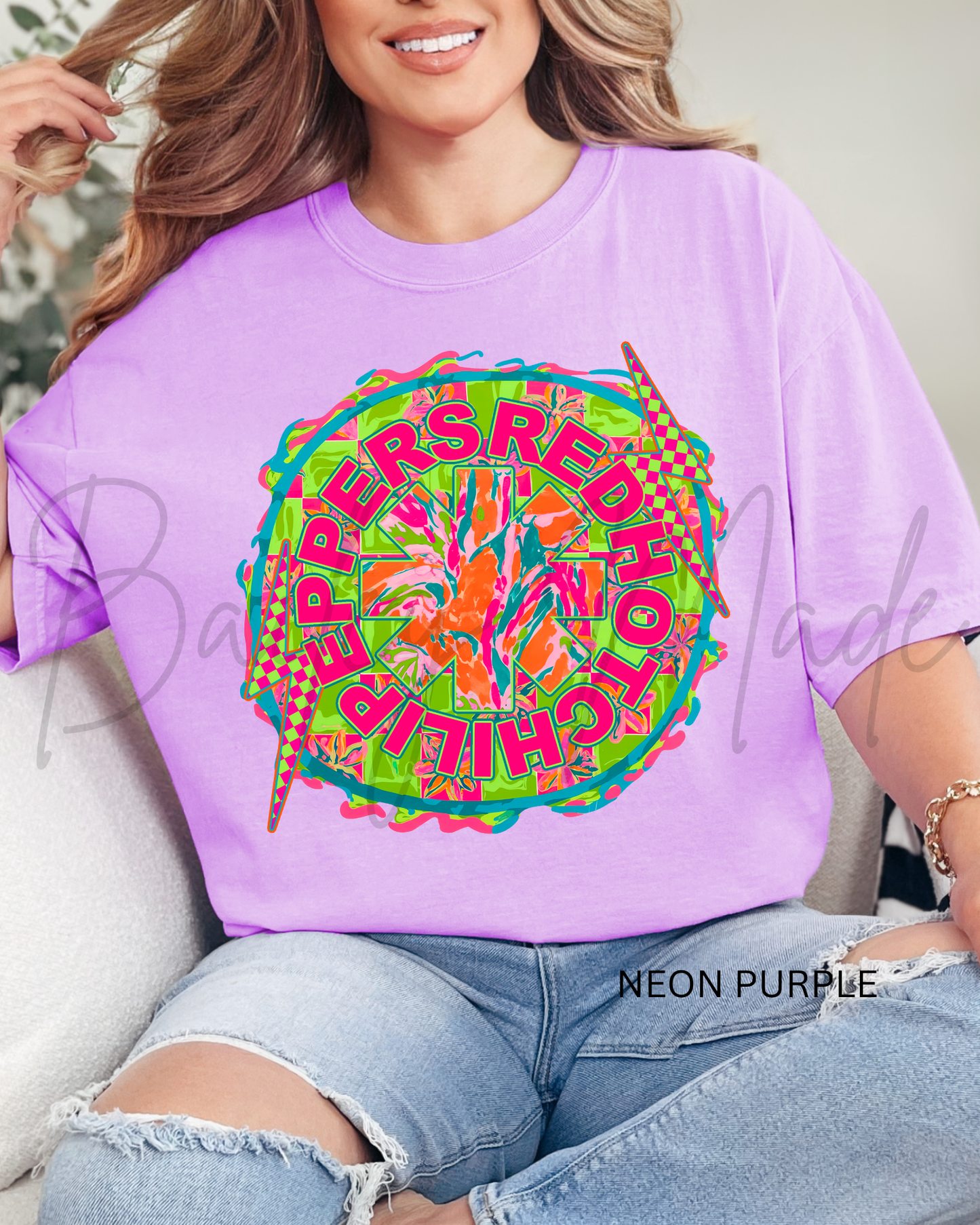 Neon RedHot Chili Band Tshirt