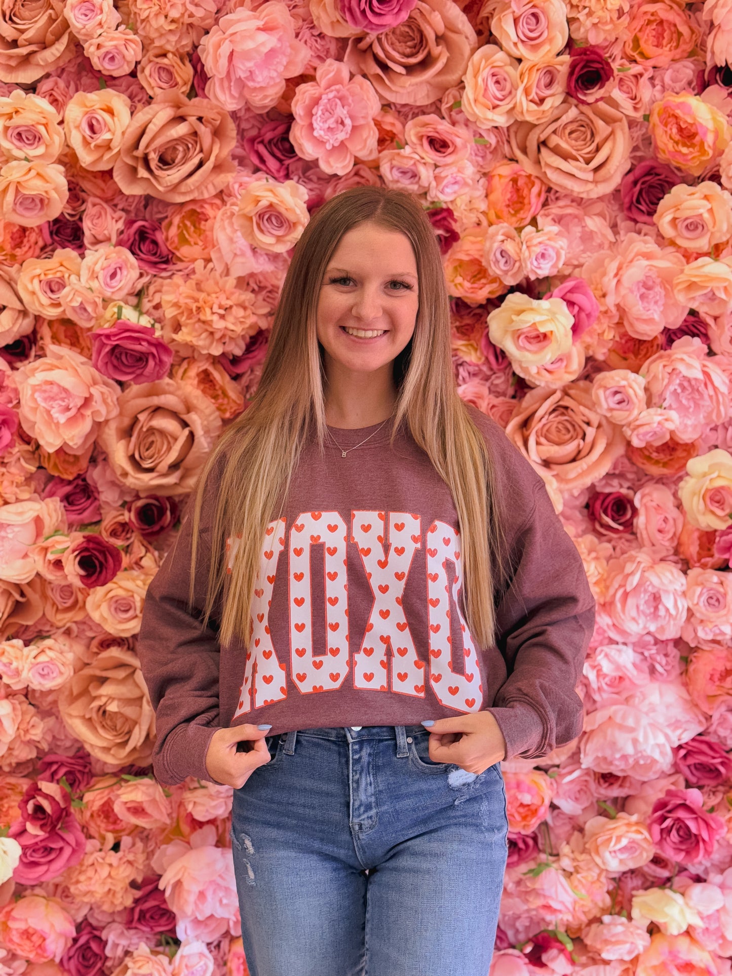 XOXO Valentines, Cute Tiny Hearts, Valentine’s Day Sweatshirt