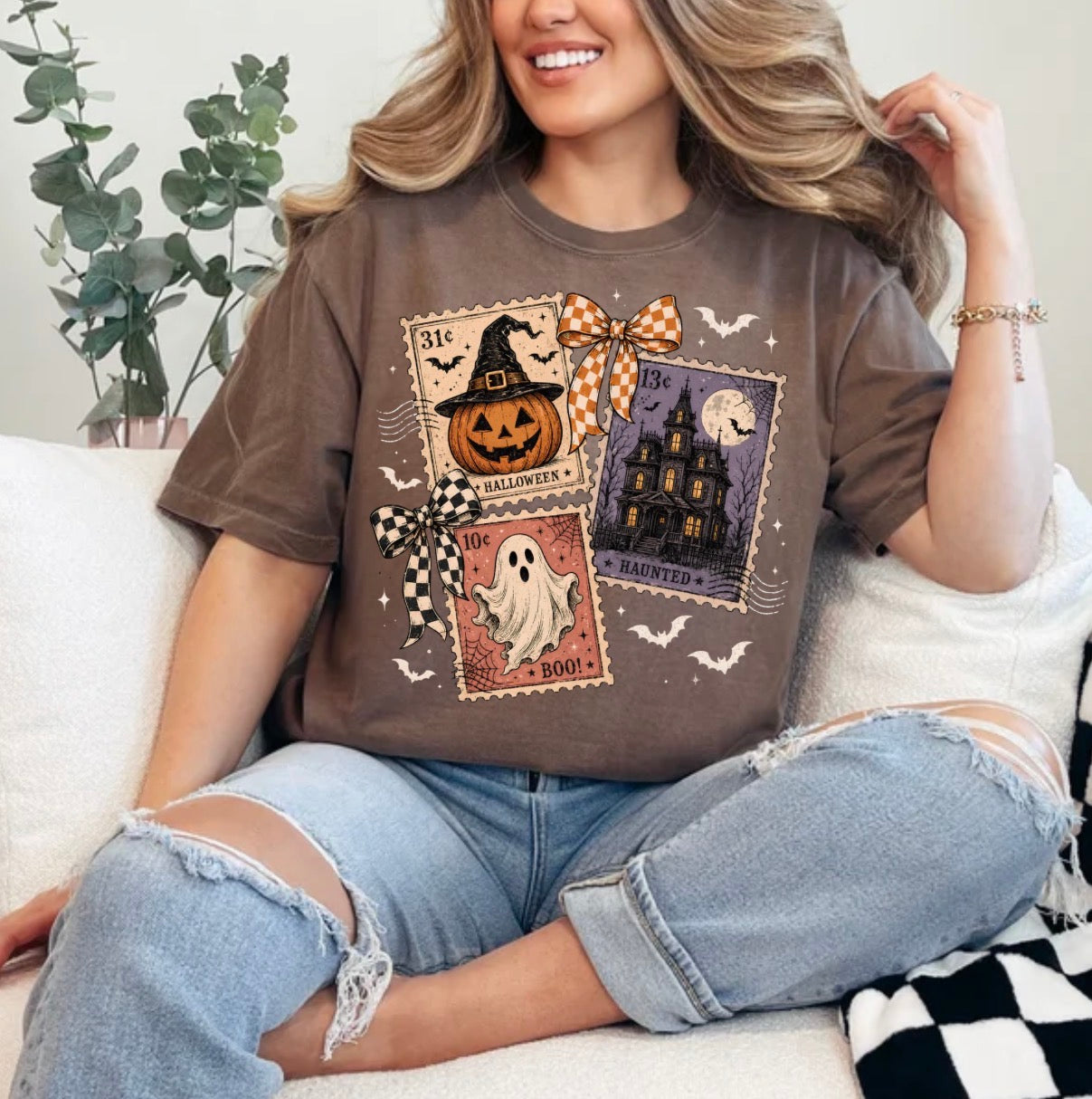 Halloween Stamp, Trendy, Halloween, Spooky, Vintage Halloween T-shirt