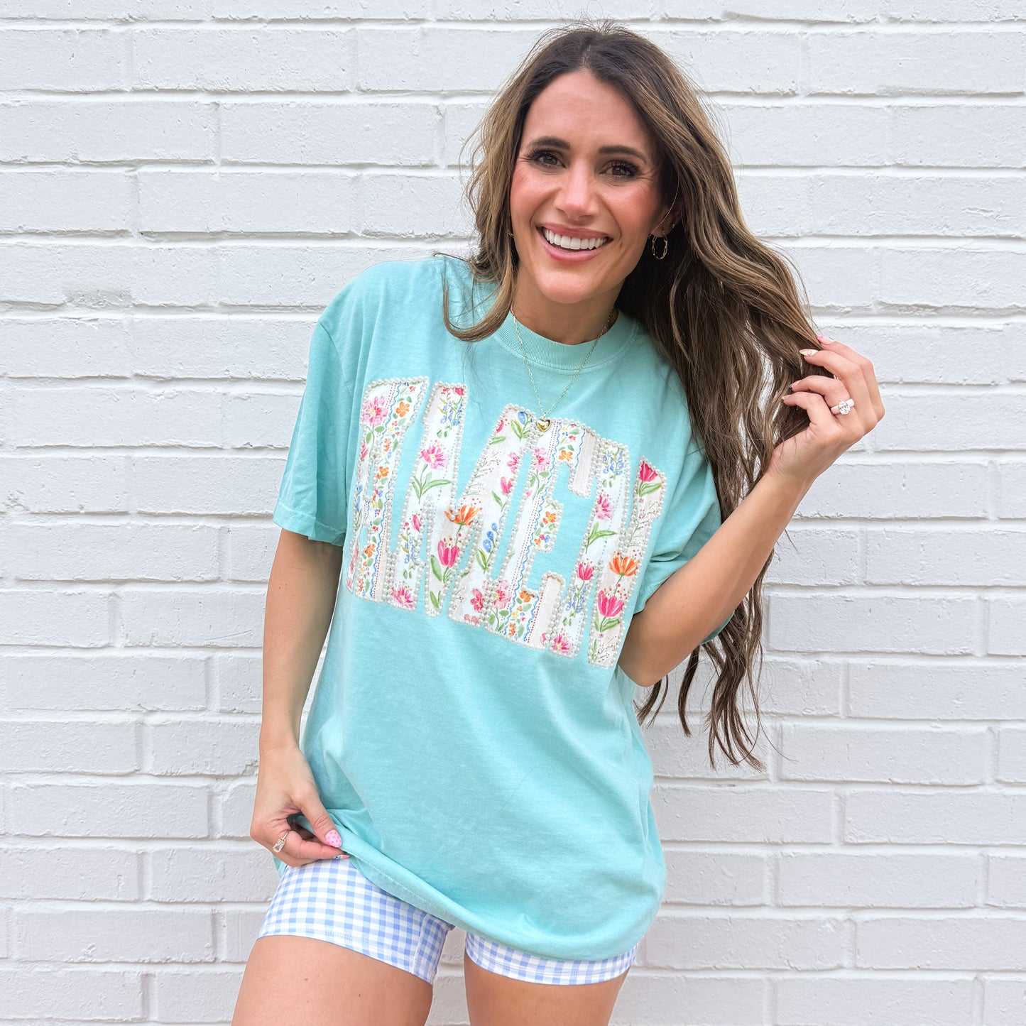Amen Spring Floral FAUX Pearl, Christian Spring, Vintage Faith Shirt , FAUX Patchwork Flower Lettering Tshirt (Website)