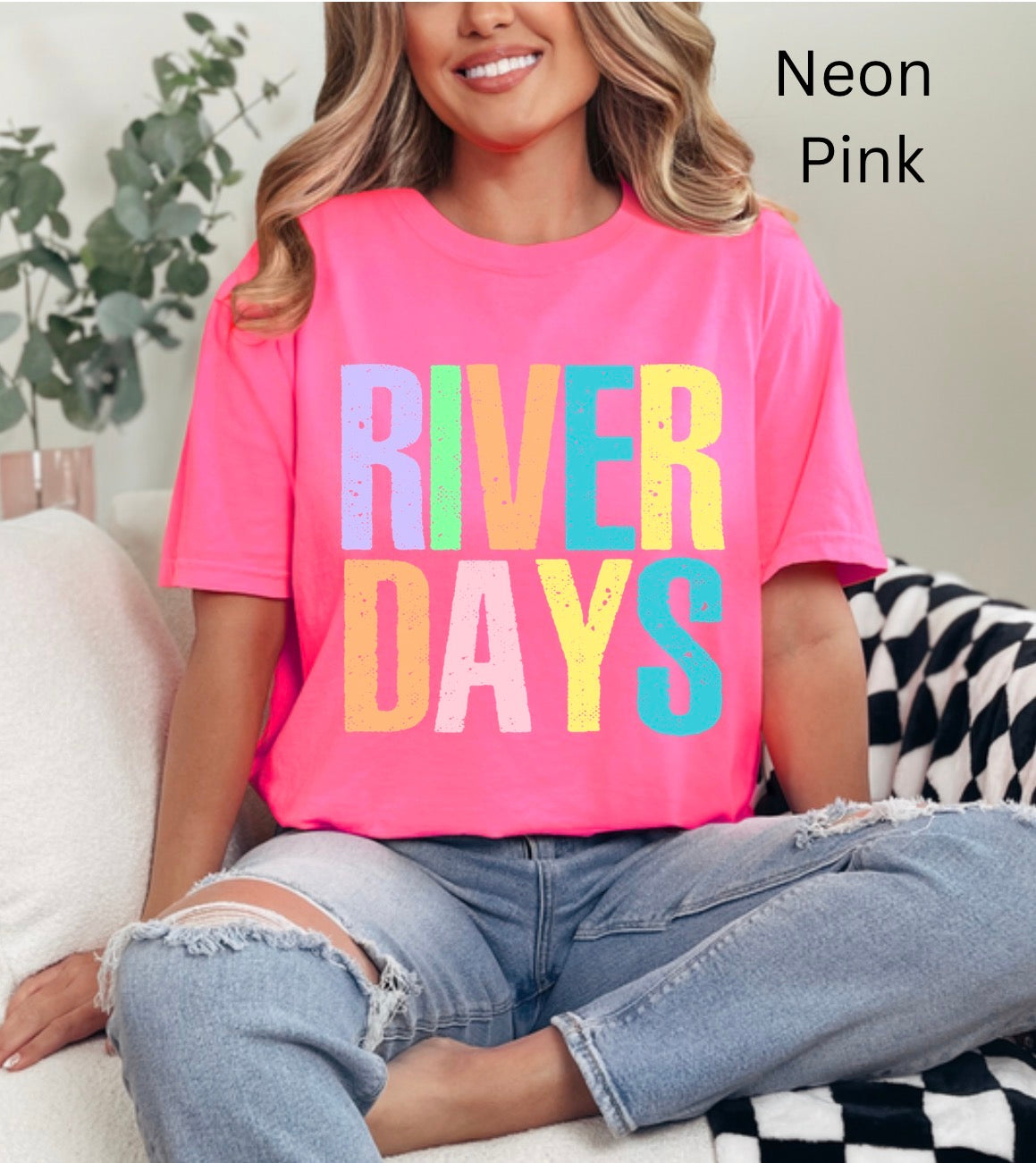 Errbody in the River, Lake Days, It's River Time, & Boatin and Floating, Neon, Trendy Summer Vibes, Distressed Beach, Boatin and Floatin T-shirt