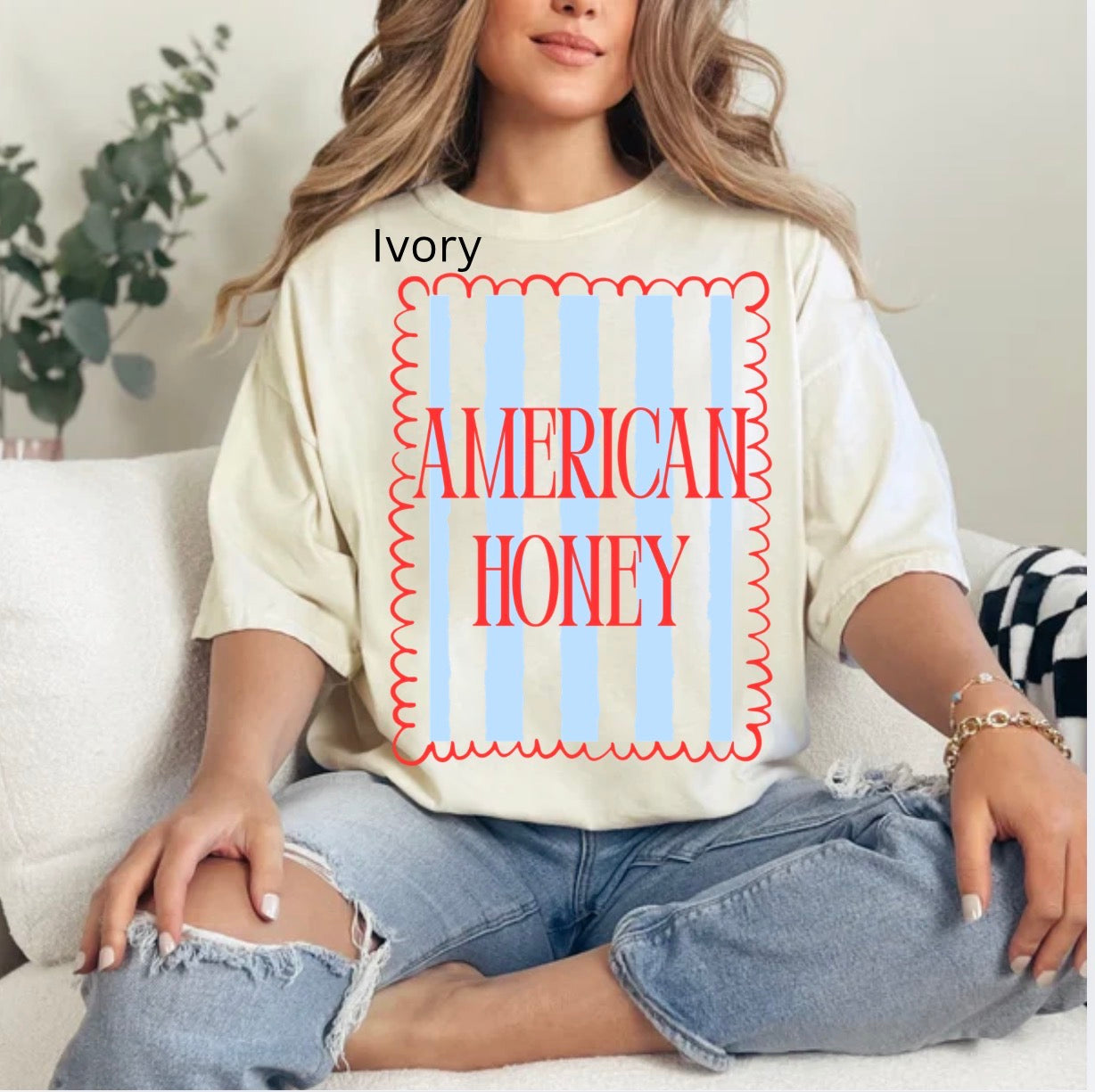 Preppy American Honey, Preppy Minimalist 4th of July, Patriotic T-shirt
