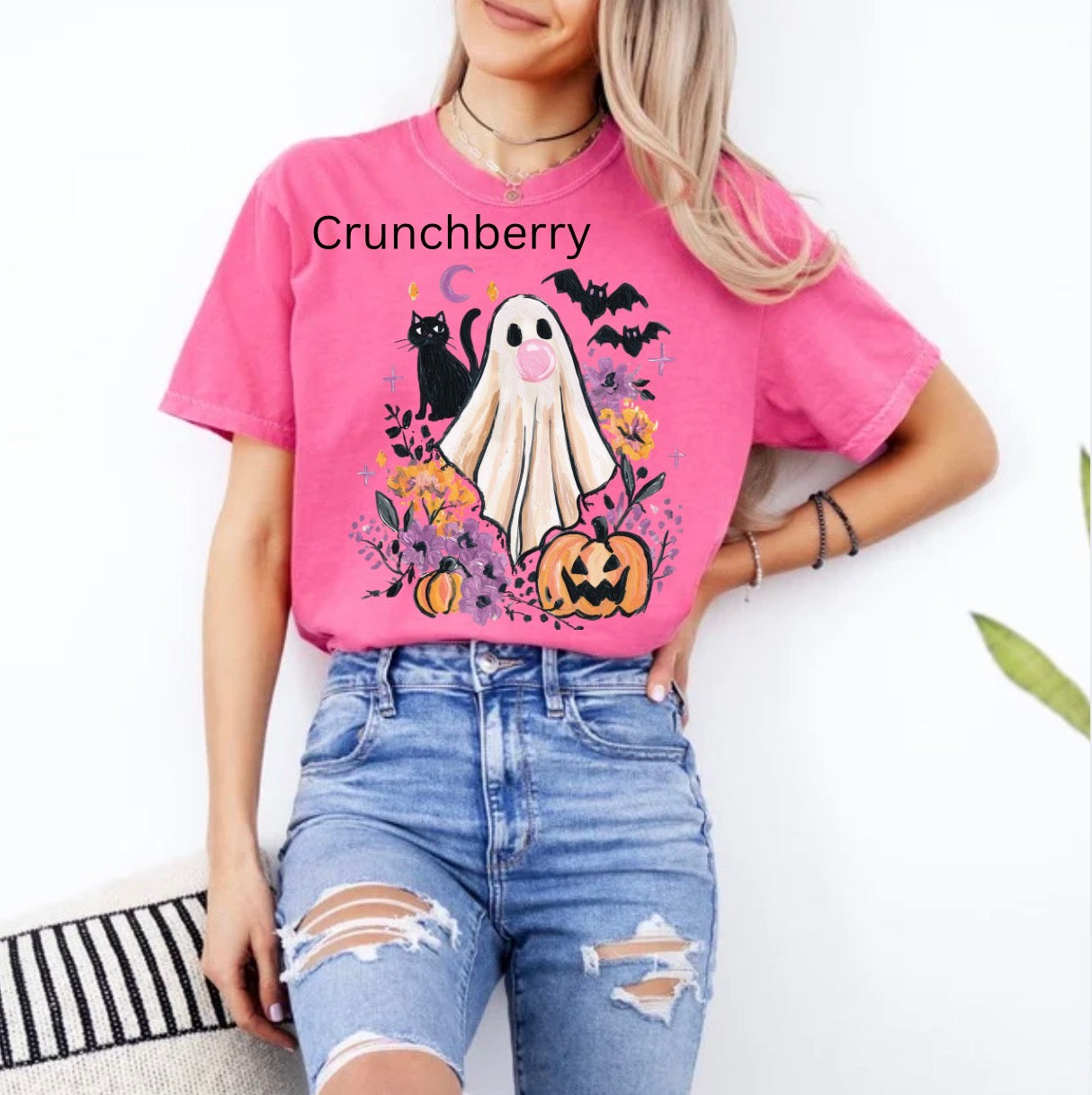 Bubblegum Ghost, Cute Halloween Ghost, Spooky Cat Pumpkin, Girly Halloween, Trendy Ghost T-shirt