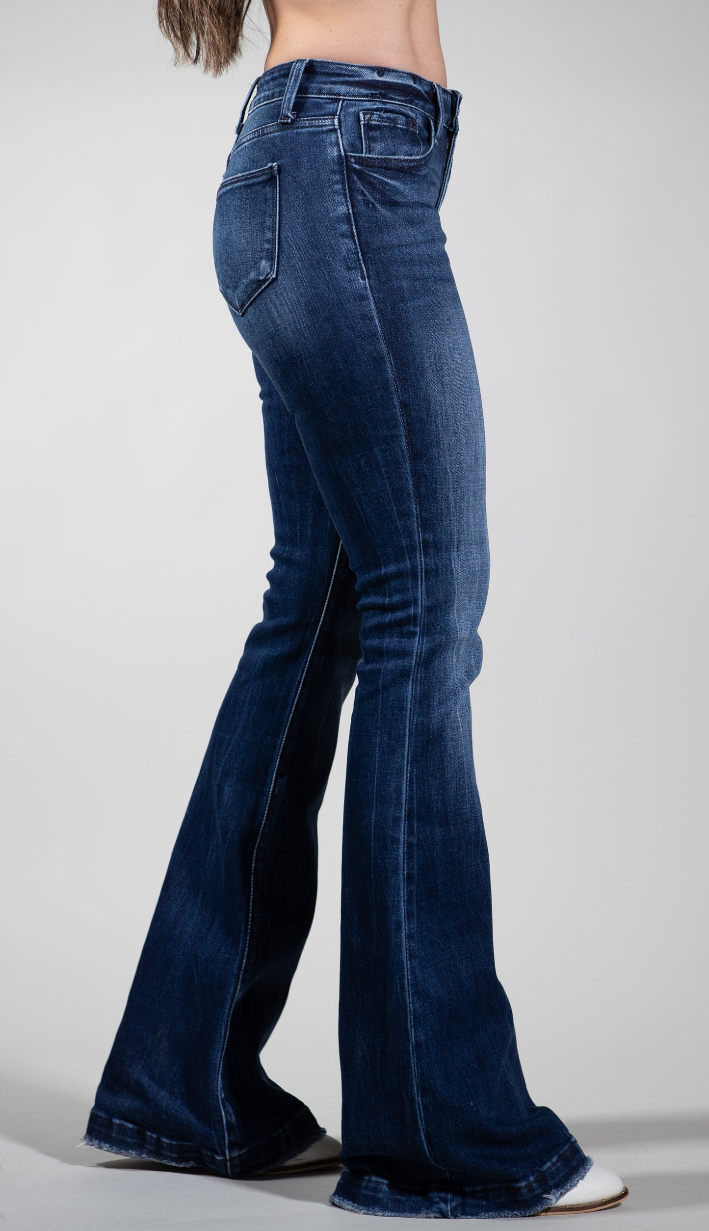 BME DARK Midrise Nondistressed Flare Jeans