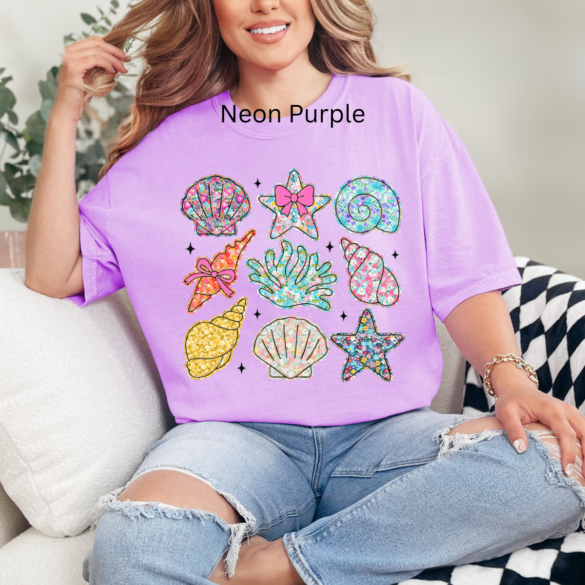 Seashell Collage, Clam Summer, Summer Vibes, Floral Summer, Summer Beach, Wildflower Summer, Summer Vacation T-shirt