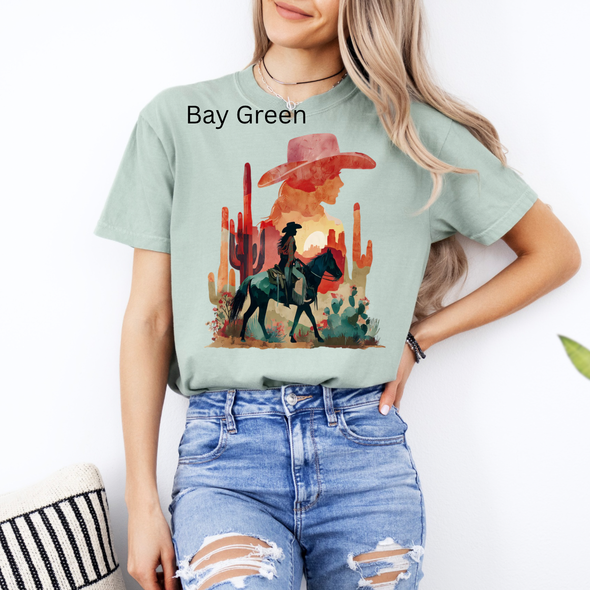 Cowgirl Desert, Western, Country, Cowgirl, Desert, Sunset, Trendy Western T-shirt