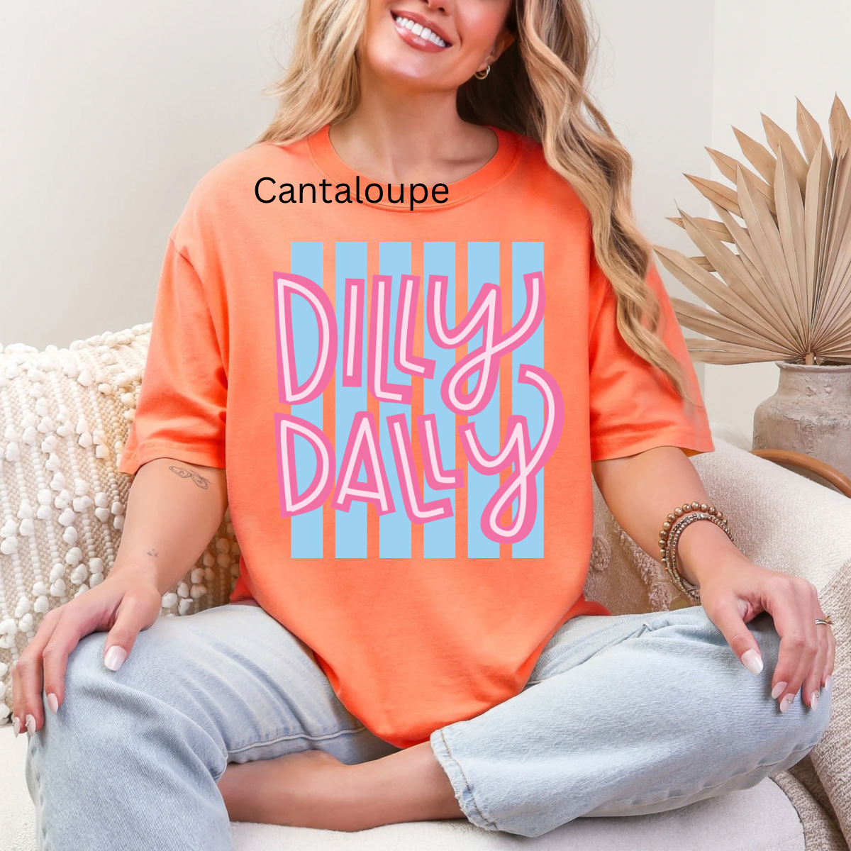Striped Dilly dally, colorful stripe, preppy girly, spring summer, funny trendy T-shirt