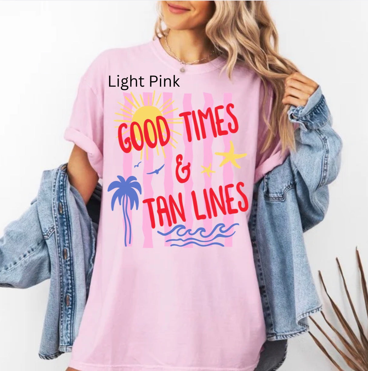 Good Times And Tan Lines, Summer, Beach, Tropical, Summer Vacation T-shirt