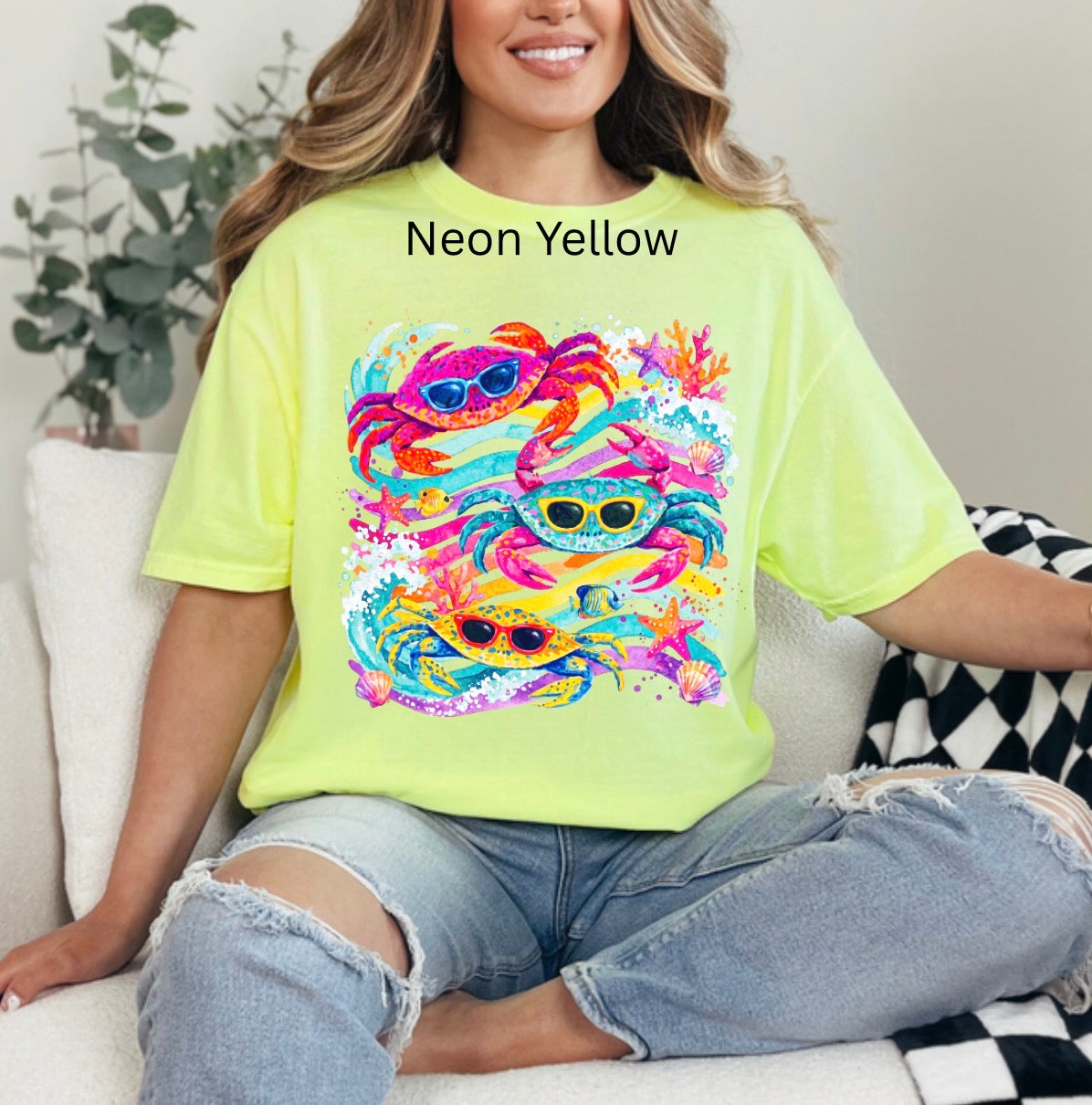 Colorful sunglasses Crabs, Crab, Summer, Sea Life, Summer Vibes, Marine Animals, Funny Summer T-shirt