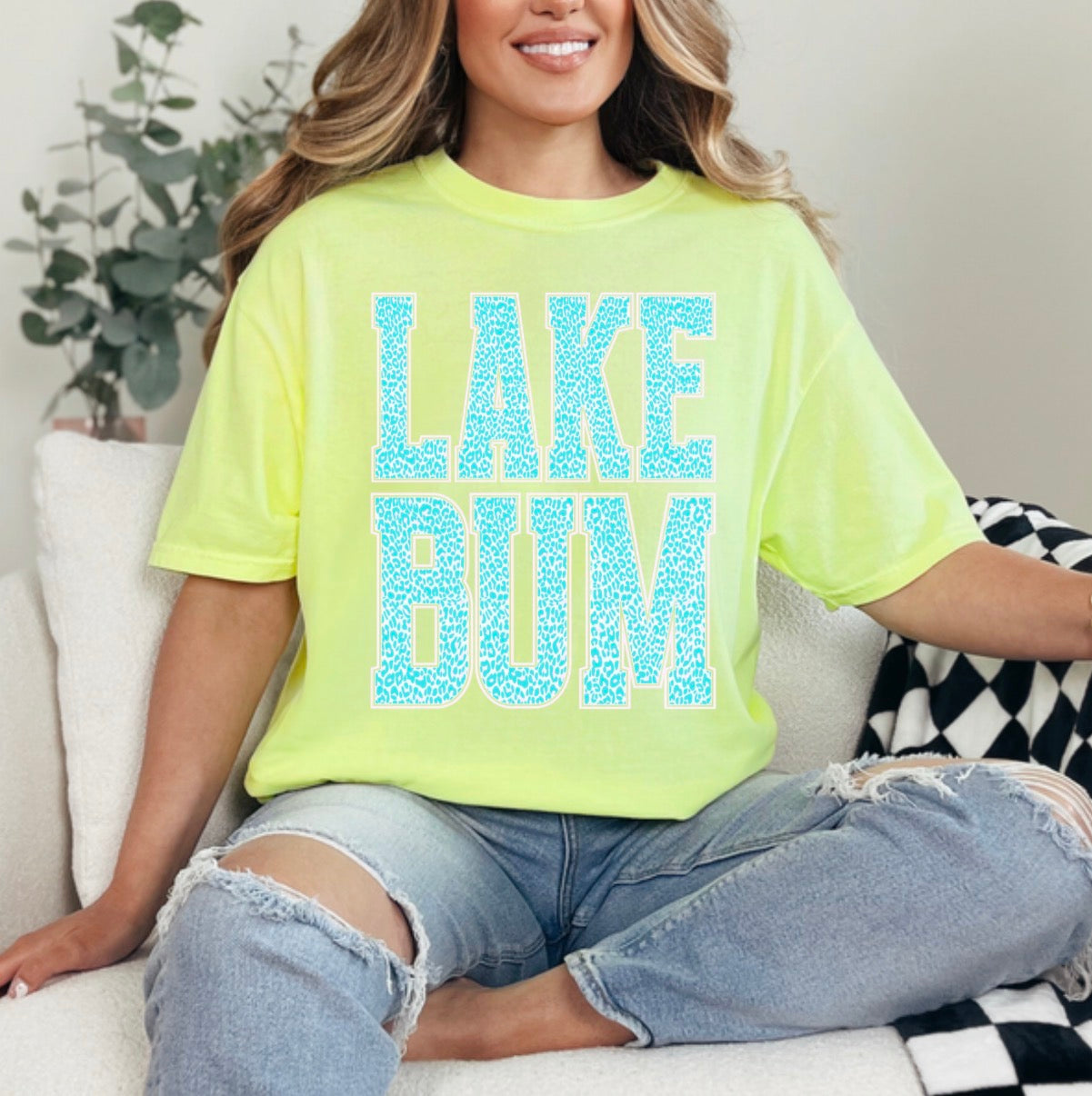 Lake Bum Leopard Print | Girly | Lake | Lake Bum | Summer | Leopard Summer Tshirt (Website)