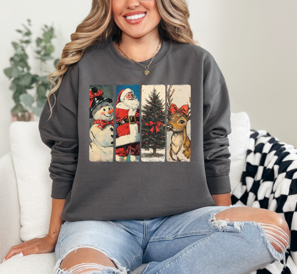 Vintage Christmas Highland Cow or Deer Sweatshirt