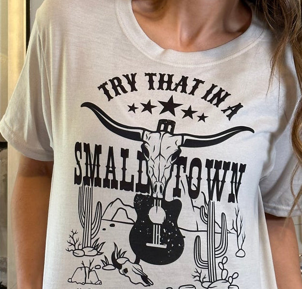 Small town Tan Tshirt