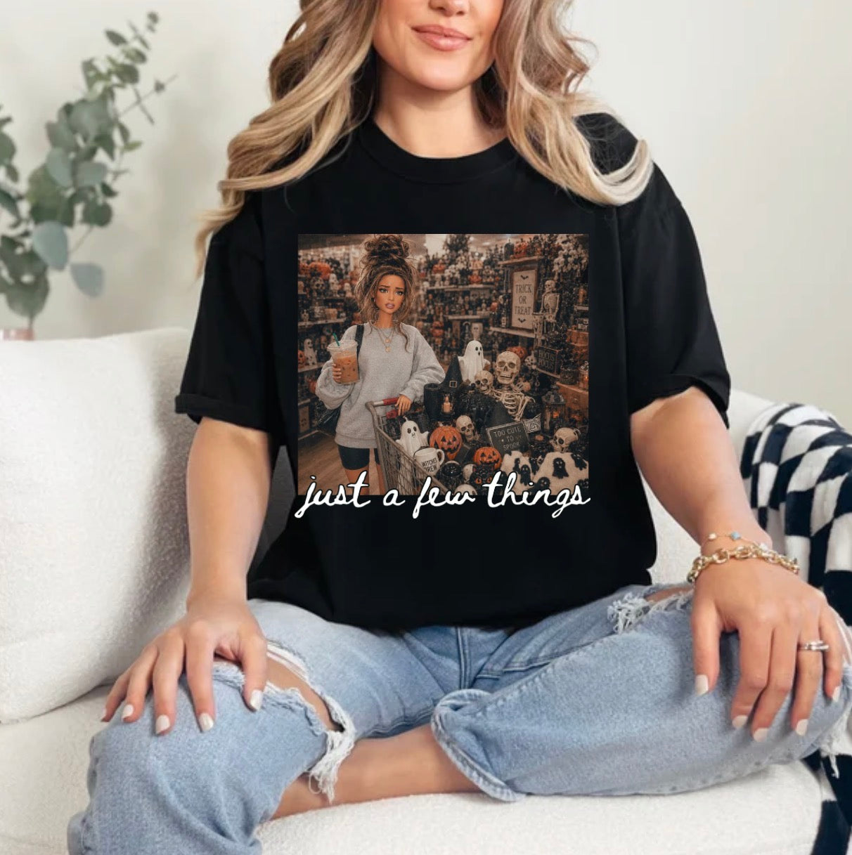 Just A Few Things, Retro Doll Face, Trendy Halloween Lover, Funny Fall T-shirt