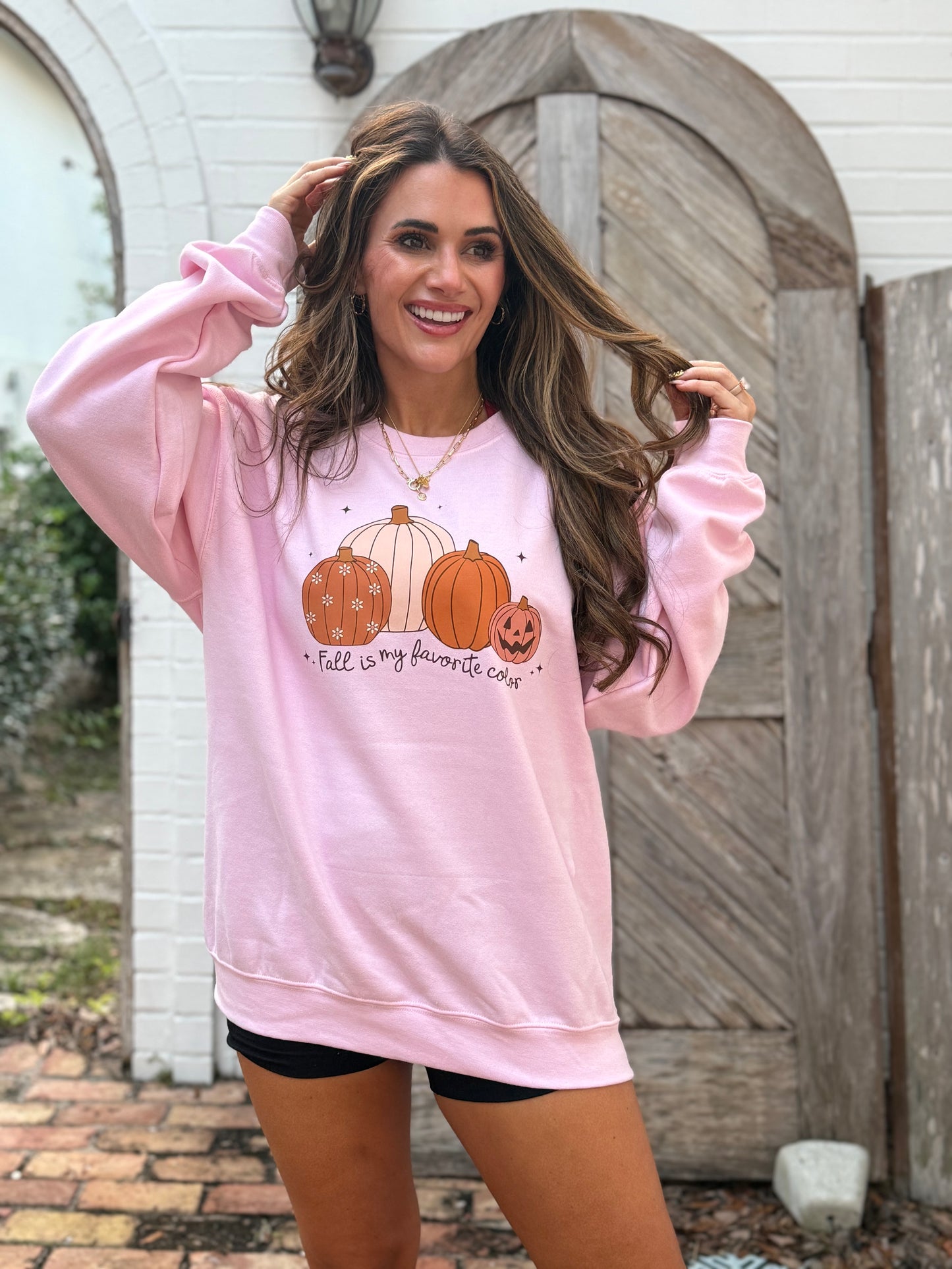 Fall Is My Favorite Color Pink Sweatshirt