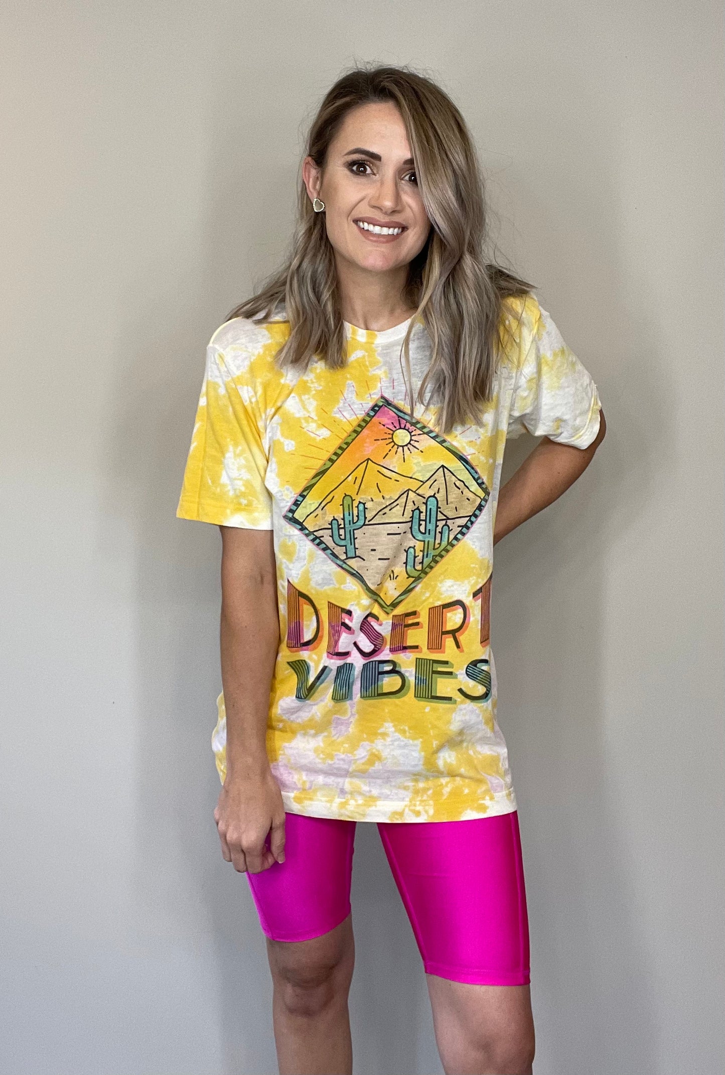 Neon Pink Biker Shorts with Pockets