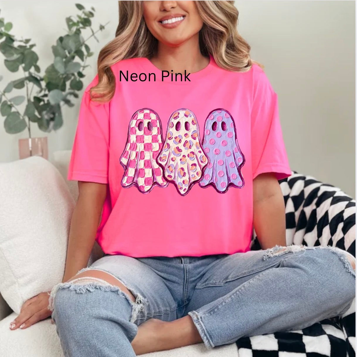 Retro Paint Ghost, Girly Summerween, Preppy Halloween Graphic T-shirt