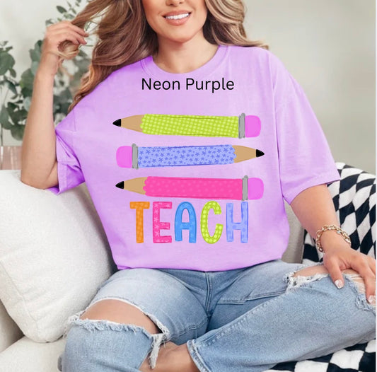 Teach Pencils, School Doodle, Teacher Preppy, Back to School, Trending Teacher T-shirt