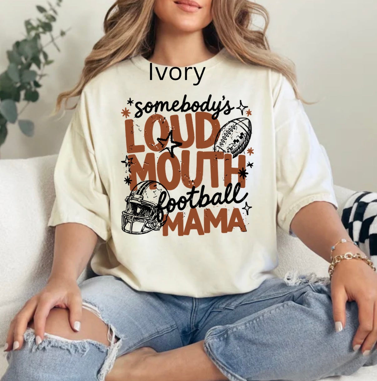 Loud Mouth Football Mama, Football Season, Trendy Sports T-shirt