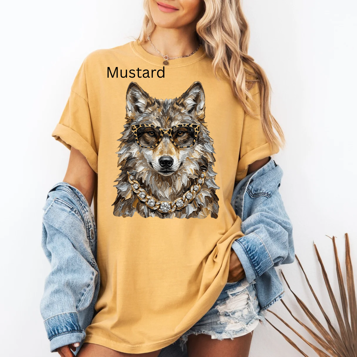 Glam Wolf, Bling, Boujee, Leopard, Preppy Animal, Hunting Season Tshirt