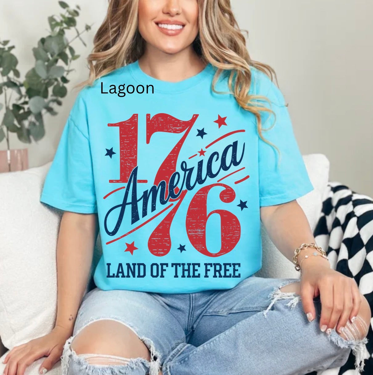 America 1776, Patriotic, 4th of July, red, white, blue, Merica, 250 anniversary T-shirt