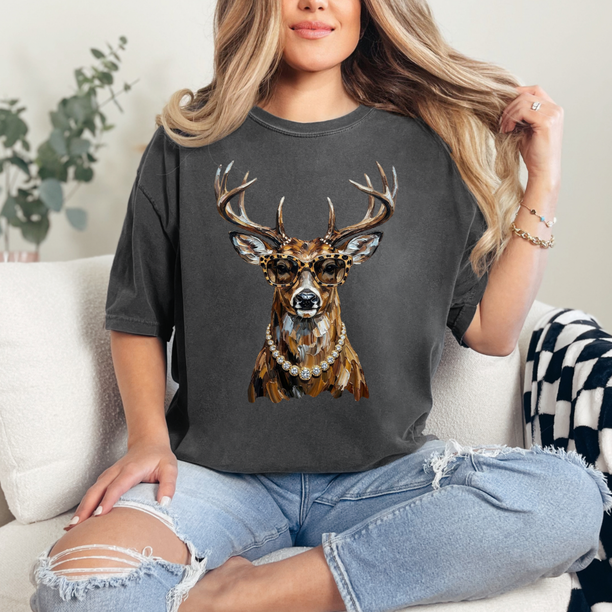 Glam deer, Bling, Boujee, Leopard, Preppy Animal, Hunting Season