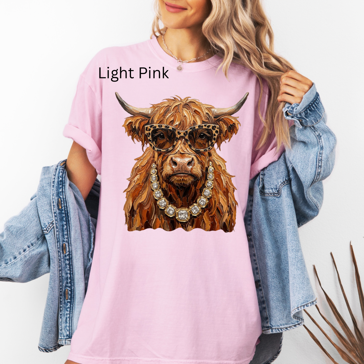 Glam highland cow, Bling, Boujee, Leopard, Preppy Animal, Hunting Season