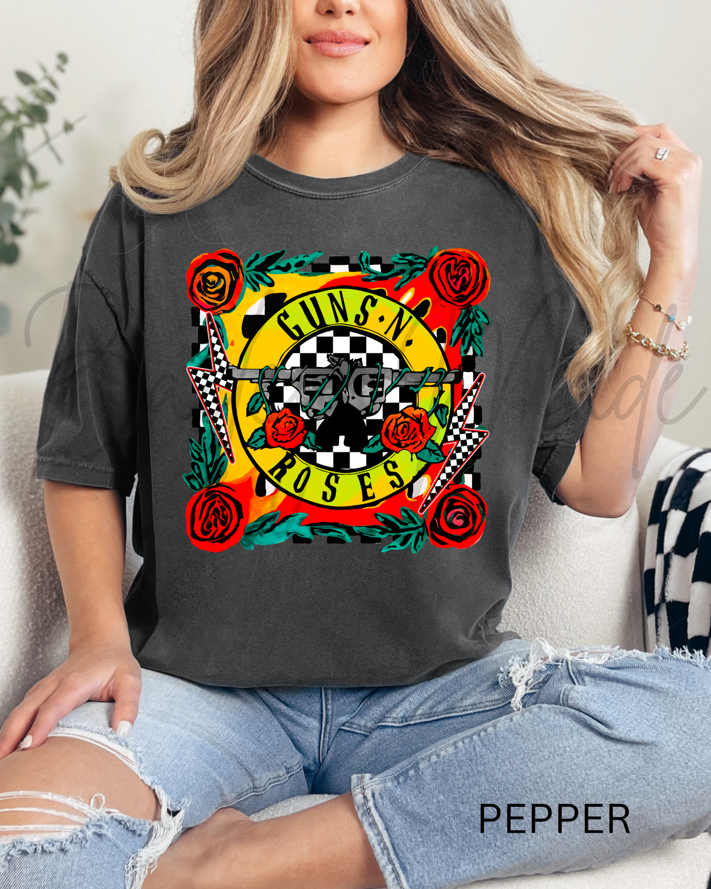 Edgy Roses Band Tshirt