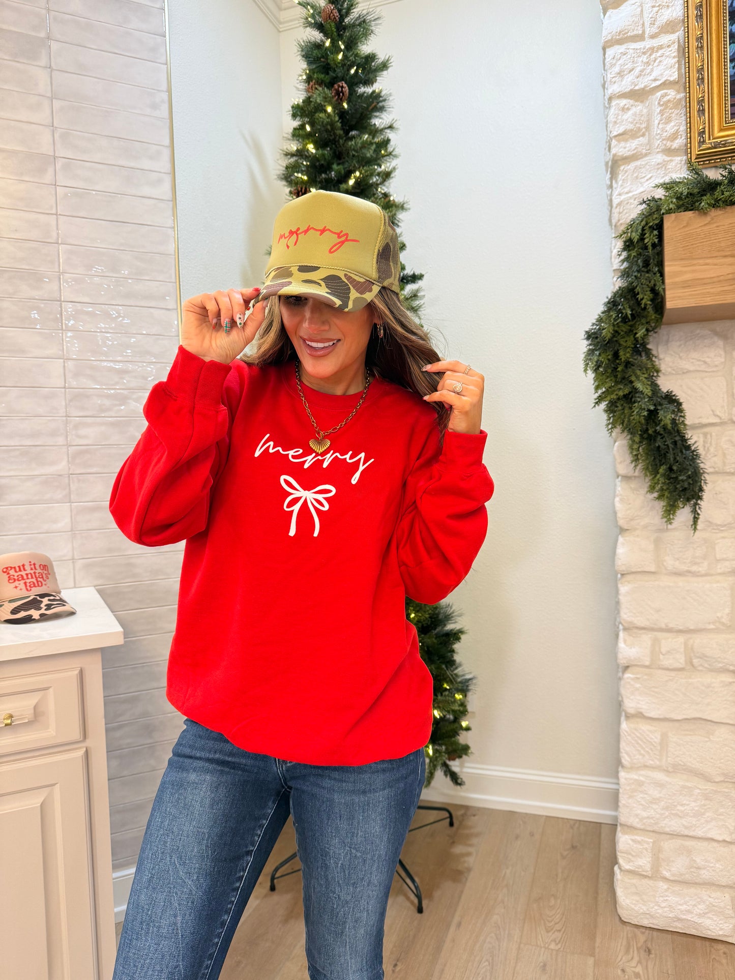 Camo Put it on Santa’s Tab or Merry Trucker Hat