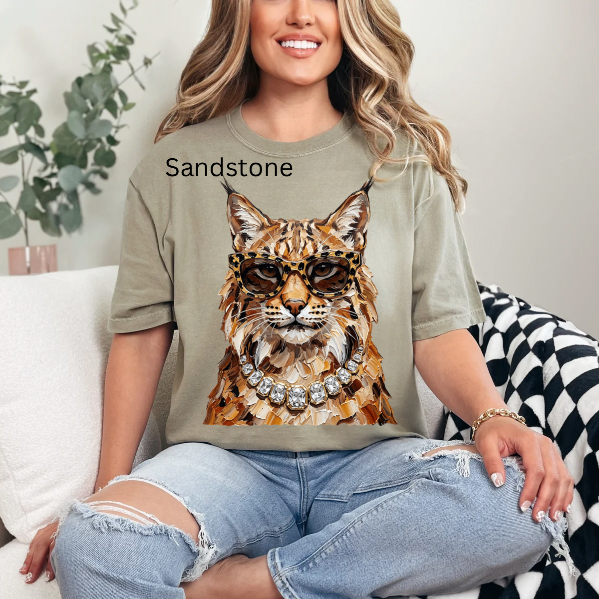 Glam Bobcat , Bling, Boujee, Leopard, Preppy Animal, Hunting Season Tshirt