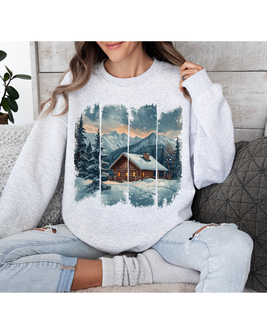Vintage Winter Cabin, Retro Winter, Cozy Winter Vibes Sweatshirt