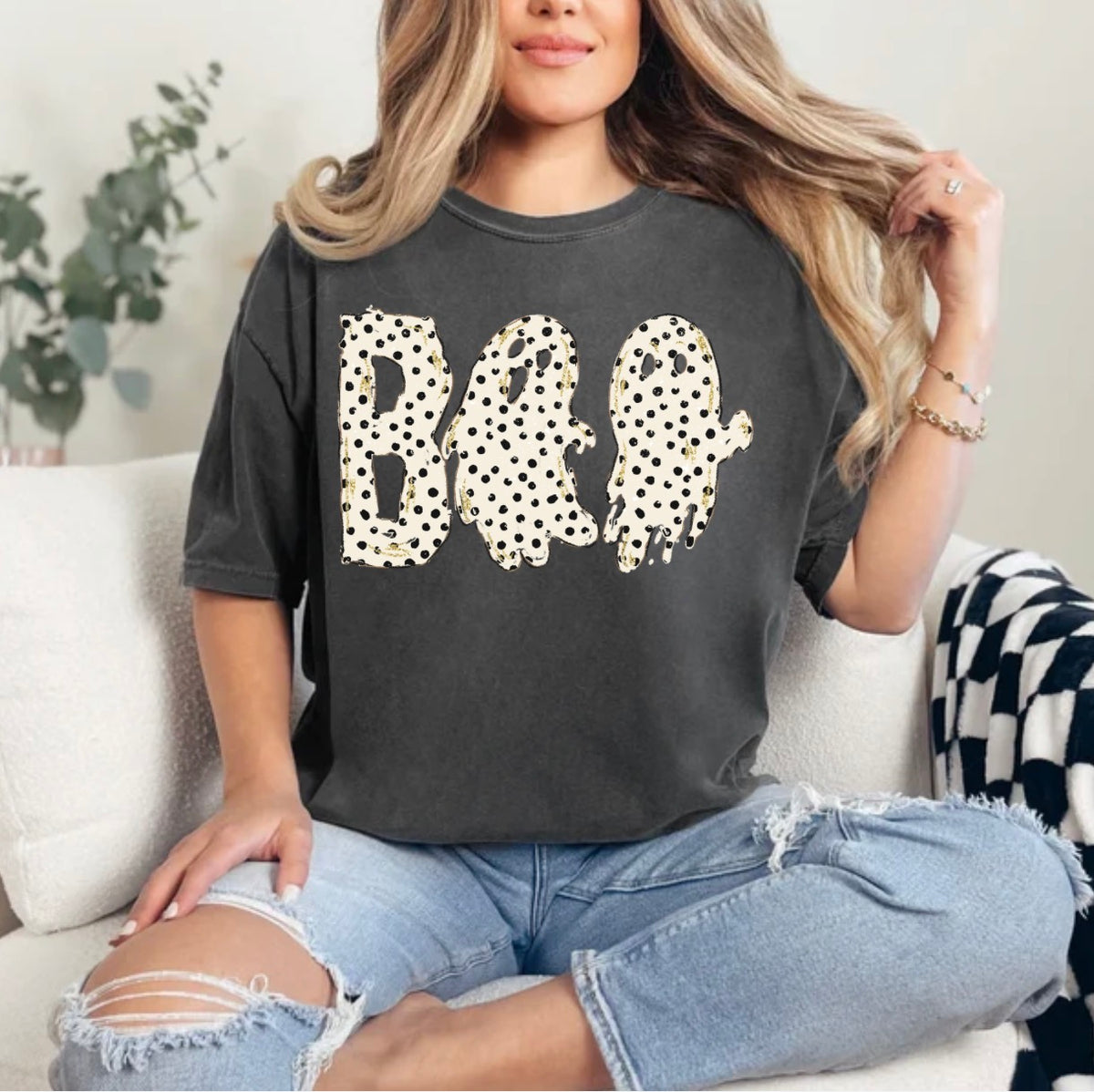 Boo Ghost, Polka Dot Ghost, Cute Spooky, Spooky Season, Trending Spooky T-shirt
