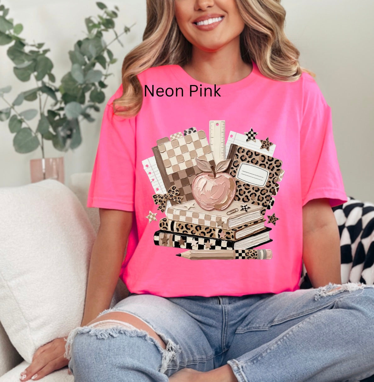 Coquette Back to School, Teacher Coquette, Teacher, School, Retro, Back to School, checker Trendy Teacher T-shirt