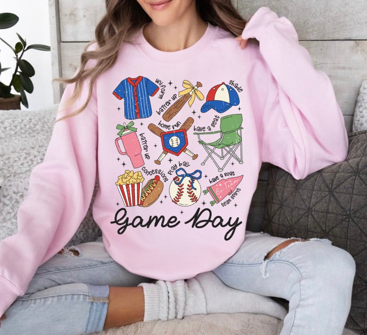 Baseball Game Day Collage | Baseball Things | Spring Sports Sweatshirt