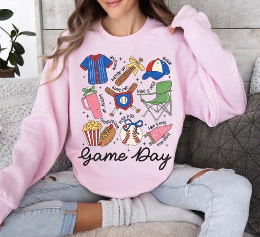 Baseball Game Day Collage | Baseball Things | Spring Sports Sweatshirt