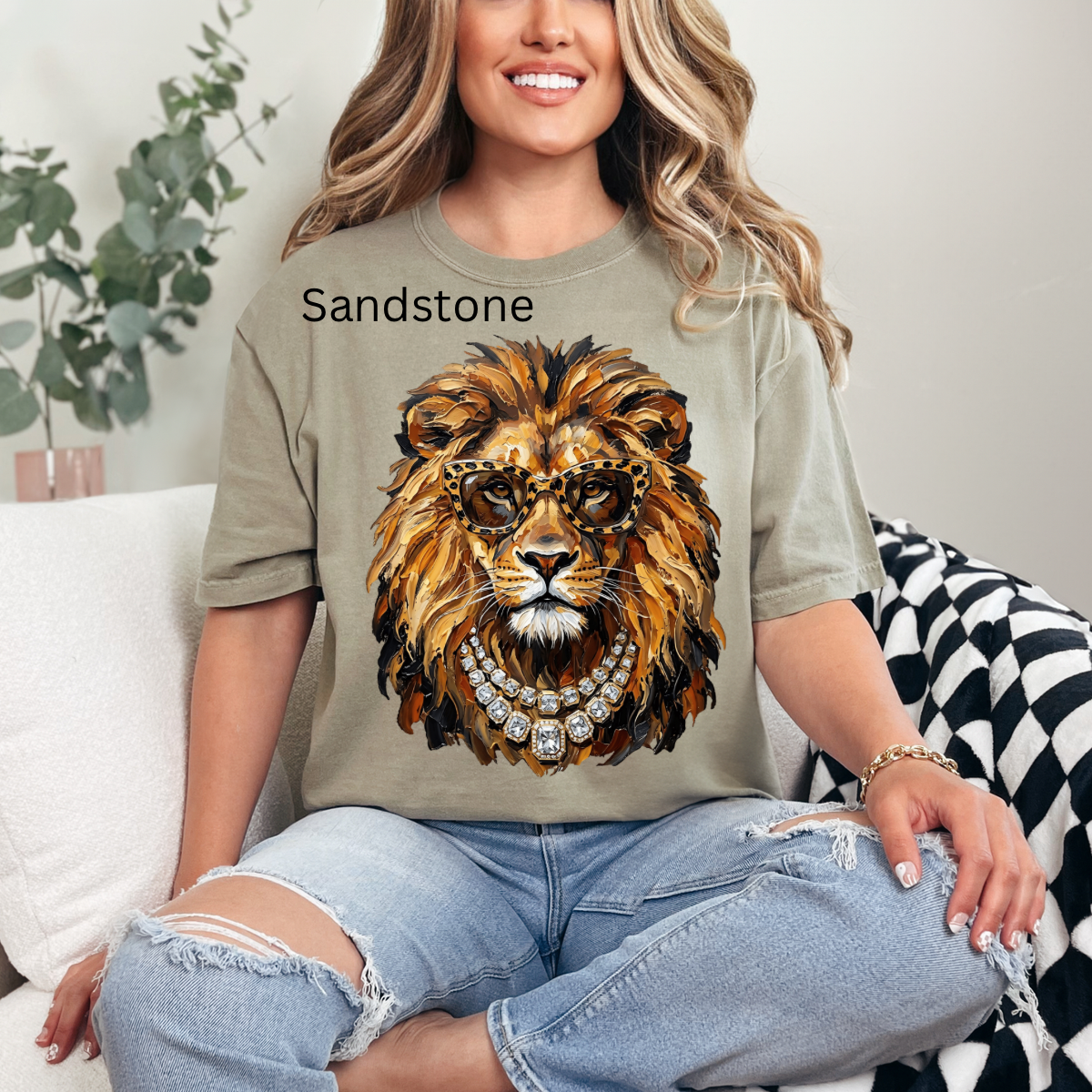 Glam lion, Bling, Boujee, Leopard, Preppy Animal, Hunting Season