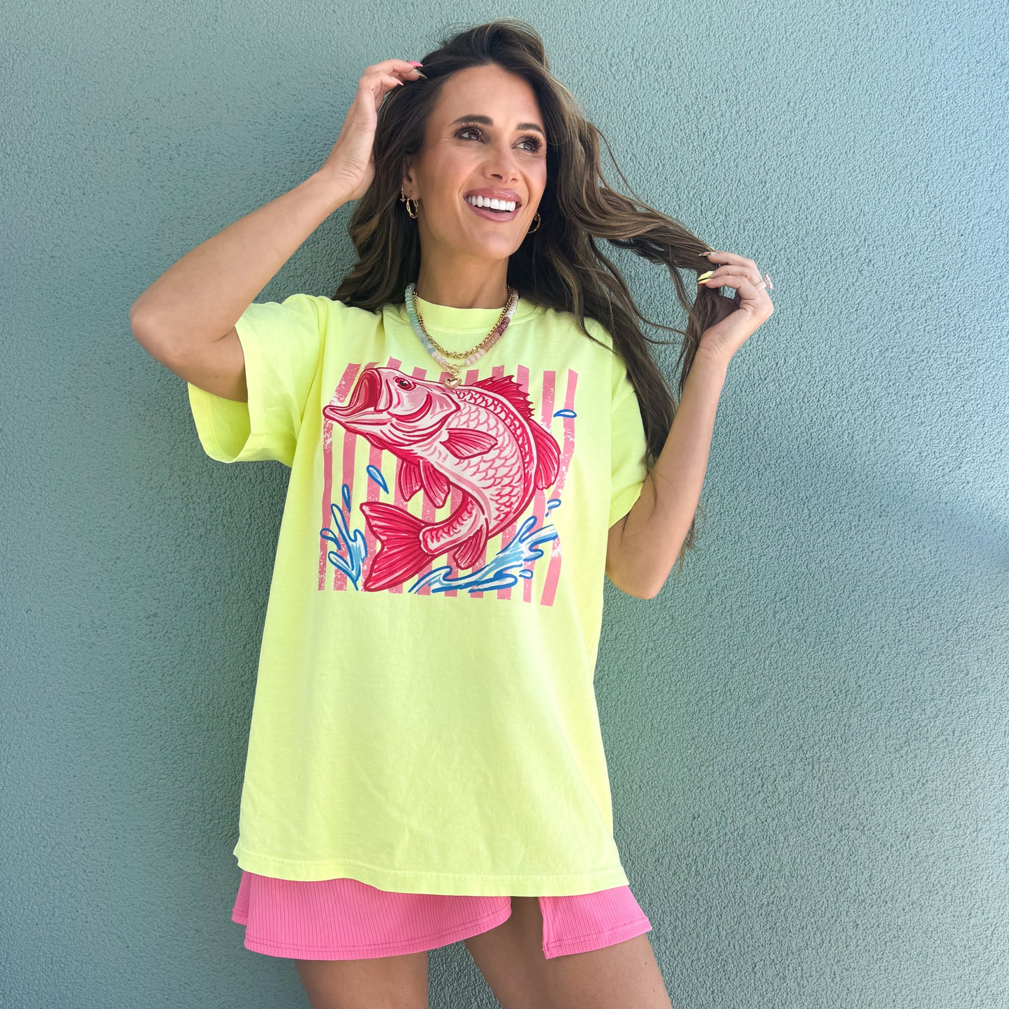 Pink Striped Bass, Coastal Fishing, Beach Ocean Fish, Summer Fish, Sea Life, Fishing Lover T-shirt