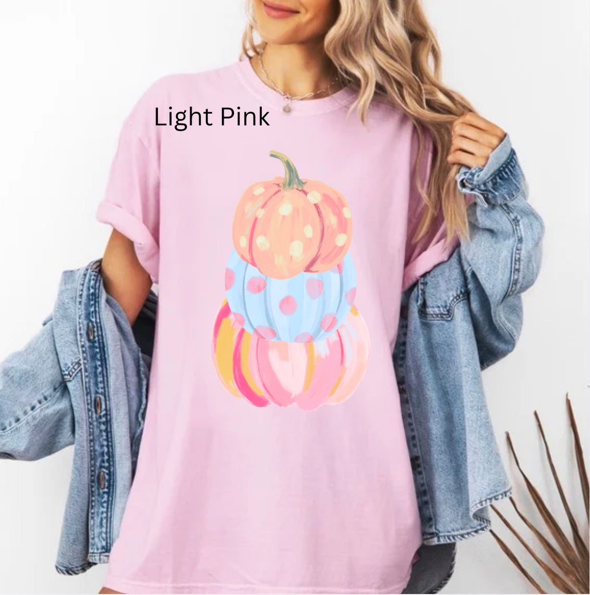 Pink Stacked Pumpkins, Preppy Fall, Preppy Pumpkins, Pastel Pumpkins, Coquette Fall Pumpkin, Trendy Fall T-shirt