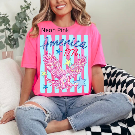 America Eagle, 4th Of July, America 1776, Preppy Patriotic Eagle, Fourth Of July Eagle, Patriotic T-shirt