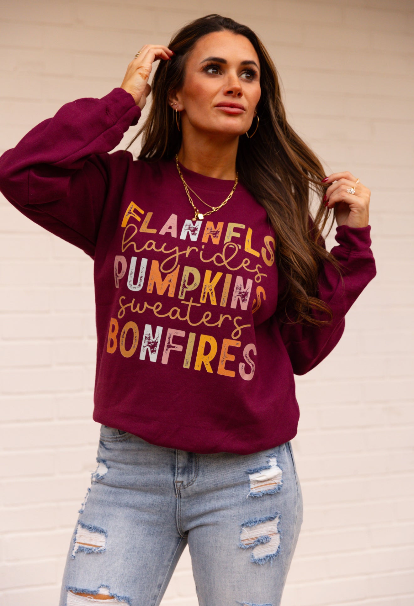 Flannels, Pumpkins, & Bonfires Sweatshirt