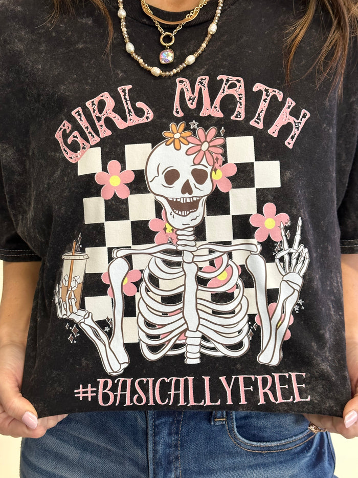 Girl Math Acid Wash Tshirt