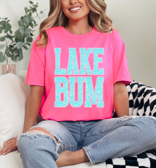 Lake Bum Leopard Print | Girly | Lake | Lake Bum | Summer | Leopard Summer Tshirt (Website)