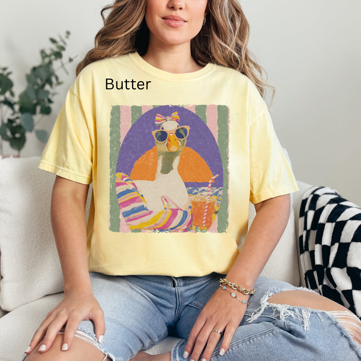 Summer Goose, Girly Beach Goose, Preppy Summer Aesthetic, girly Aesthetic, Trendy Summer Tshirt