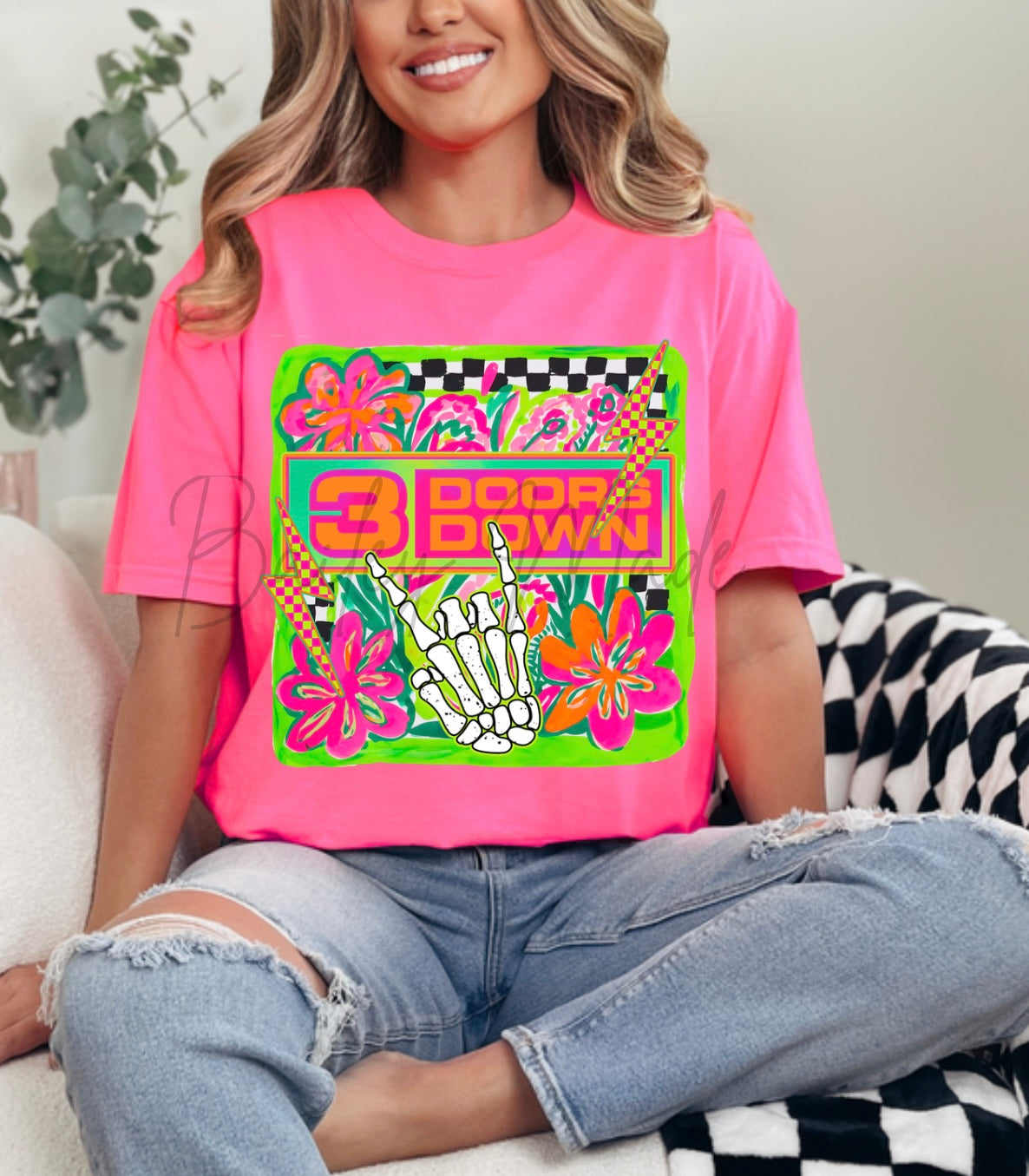 Neon 3 down Band Tshirt