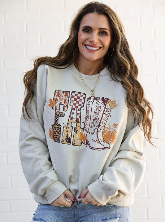 Western Fall Boots Sweatshirt