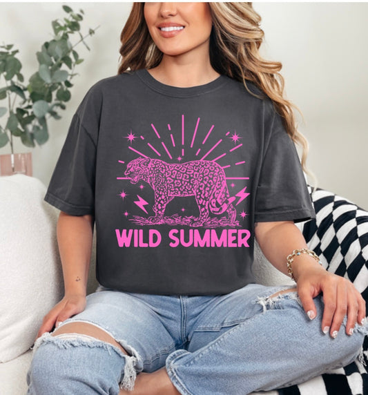 Wild Summer Leopard | Retro Cheetah | Summer | Neon | Wild | Retro Tshirt (Website)